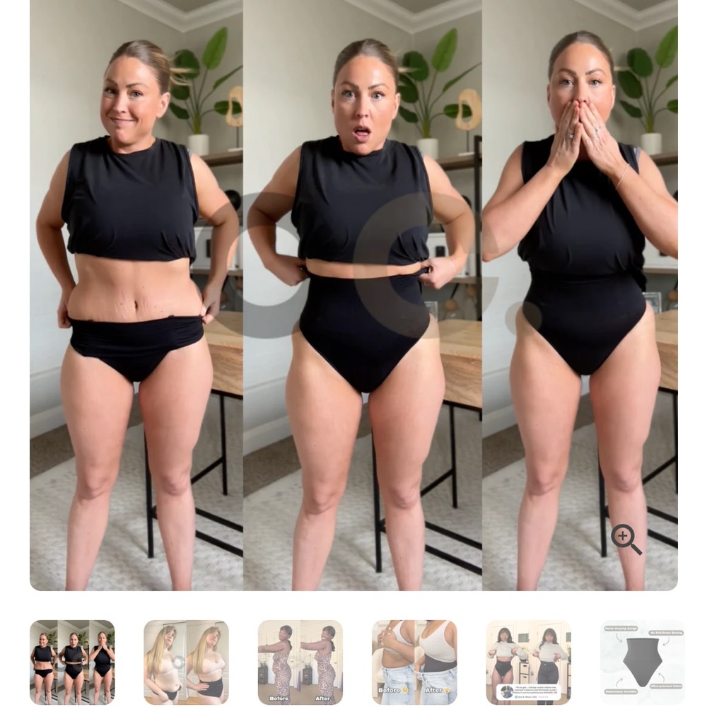 NWOT High-Waist Nude Shapewear - Black and Beige - Picture 6 of 9